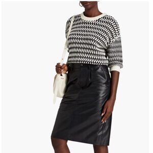 BA&SH Urban Black Leather Skirt, size S